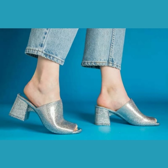 Jeffrey Campbell Shoes - Jeffrey Campbell Petra LIKE NEW silver jelly mules
